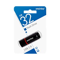 Флеш-накопитель Smartbuy Crown Compact 32GB USB2.0 пластик черный 