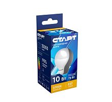 Лампа светодиодная Старт GLS E27 10W 2700К 220V груша Eco матовая (1/10/100)