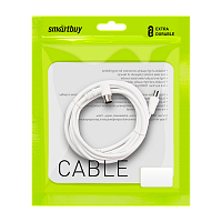 Кабель Smartbuy K-TV123 TV (m)-TV (f) 3м силикон белый (1/20)