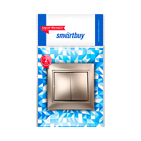 Выключатель Smartbuy "Венера" 2-клав.10A шампань (1/10/200)