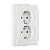 Розетка Makel Defne 2гн. 16A С/З пластик белый 42001057 (1/12)