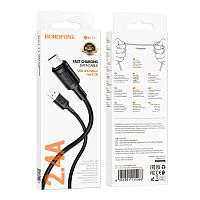 Кабель Borofone BX111 USB (m)-microUSB (m) 1м 2.4A ПВХ черный