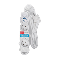 Удлинитель Smartbuy NEW 3р.С/З 16A 1.5м с выкл. ПВС 3x1мм² белый