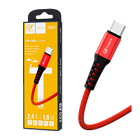 Кабель GFPower 02T USB (m)-Type-C (m) 1.0м 2.4A нейлон красный (1/200/800)
