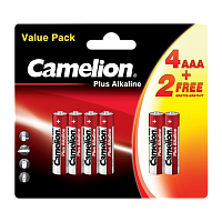 Батарейка Camelion Plus LR03 AAA BL4+2 Alkaline 1.5V (6/72/864) 