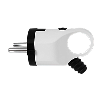 Вилка электрическая Прогресс косая с кольцом С/З бело-черная (1/35/350)