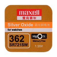 Батарейка Maxell 361/362 BL1 Silver Oxide 1.55V 0%Hg (1/10/100) 
