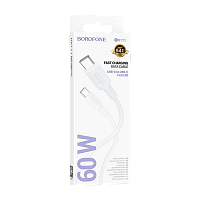 Кабель Borofone BX111 Type-C (m)-Type-C (m) 1м 3.0A 60W ПВХ белый