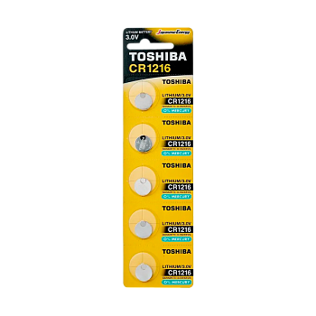Батарейка Toshiba CR1216 BL5 Lithium 3V (5/100/12000) 