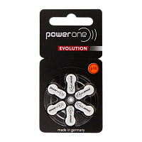 Батарейка PowerOne ZA13 Evolution BL6 Zinc Air 1.45V (6/60/300)