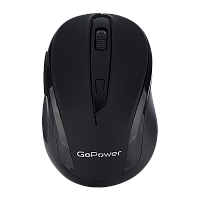 Мышь беспроводная GoPower GPM03 классическая USB бесшумная Soft-Touch черный (1/100) 