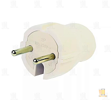 Вилка электрическая Smartbuy Б/З 10A IP20 прямая белый (1/60)