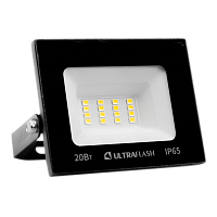 Прожектор светодиодный Ultraflash UFD001 20W 230V 6500К черный (1/20)