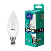 Лампа светодиодная Camelion C35 E14 12W 6500К 170-265V свеча матовая (1/10/100)