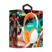 Наушники накладные MORE CHOICE HW34S bluetooth 5.1 с микр. фонарик белый оранжевый
