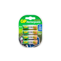 Аккумулятор бытовой GP HR6 AA BL4 NI-MH 2700mAh в пластиковой упаковке (4/40/400) R