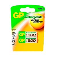 Аккумулятор бытовой GP HR6 AA BL2 NI-MH 1800mAh в бумажной упаковке (2/20/160)