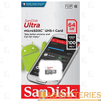 Карта памяти microSD SanDisk Ultra Light 64GB Class10 UHS-I (U1) 100 МБ/сек без адаптера (1/100)