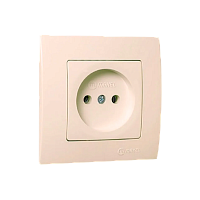 Розетка Makel Lillium Natural 1гн. 16A С/З кремовый 55228 (1/12)