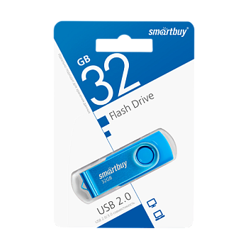 Флеш-накопитель Smartbuy Twist 32GB USB2.0 пластик синий