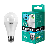 Лампа светодиодная Camelion A65 E27 20W 4500К 170-265V груша матовая (1/10/100)