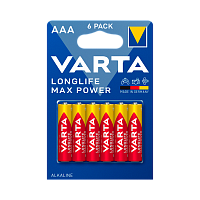 Батарейка Varta LONGLIFE MAX POWER (MAX TECH) LR03 AAA BL6 Alkaline 1.5V (4703) (6/60/300)