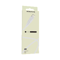 Кабель Borofone BX18 USB (m)-Lightning (m) 1м 2.0A ПВХ белый (1/648)