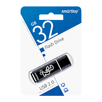 Флеш-накопитель Smartbuy Glossy 32GB USB2.0 пластик черный