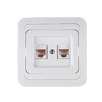 Розетка интернет Makel Mimoza 2гн. белый 12036M (1/12)