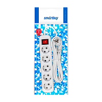 Удлинитель Smartbuy 5р.С/З 16A 5.0м с выкл. ПВС 3x1мм² белый
