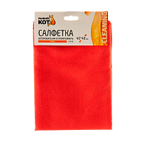 Салфетка Рыжий кот CM-06 «Замша» 40х40см микрофибра автомобильная красный (1/10/100)