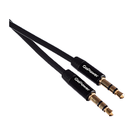 Кабель AUX GoPower Jack 3.5mm (m)-Jack 3.5mm (m) 1.5м TPE черный Premium Zip-Lock c подвесом (1/400)