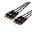 Кабель GoPower 3xRCA (m)-3xRCA (m) 5.0м ПВХ черный Premium Zip-Lock c подвесом (1/50)