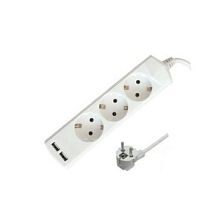 Удлинитель Прогресс Standard 3р.С/З 16A 3.0м 3x1мм² USB белый (1/40)
