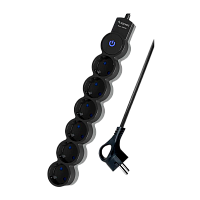 Удлинитель Космос 6р.С/З 10A 5.0м с выкл. ПВС 3х0.75мм² IP20 черный (1/25)