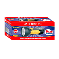 Фонарь туристический Ultraflash LED3816 1.2W 9LED от аккумулятора прямая подзарядка черный желтый (1