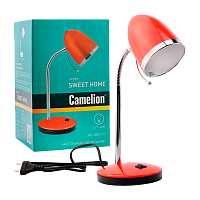Светильник настольный Camelion KD-308 40W 230V E27 на основании 1.7м оранжевый (1/12)