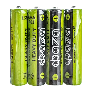 Батарейка Фаzа R03 AAA SH4 Heavy Duty 1.5V (4/60/1200)