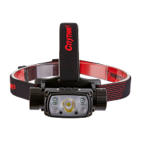 Фонарь налобный Спутник ASL655 10W LED от аккумулятора 6 режимов черный красный (1/20)