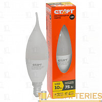 Лампа светодиодная Старт E14 10W 4000К 220-240V свеча на ветру Eco матовая (1/10/100)