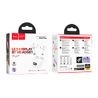 Наушники внутриканальные HOCO EQ2 Plus bluetooth 5.4 с микр. дисплей белый (1/14/140)