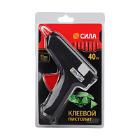 Клеевой пистолет СИЛА SGG40-01 40Bт под стержень 11мм в комплекте 11мм х 7cм 2 шт.