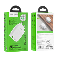 Сетевое З/У HOCO C85A 1USB/Type-C 3.0A 18W QC3.0 белый (1/10/100)