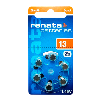 Батарейка Renata ZA13 BL6 Zinc Air 1.45V (6/60/300/3000)