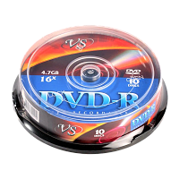 Диск DVD-R VS Inkjet print 4.7GB 16x 10шт. cake box (10/200) 