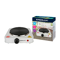 Электроплитка Ergolux ELX-EP03-C01 1 конф., дисковый нагр.эл.1000Вт, 220-240В белый (1/12)