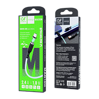 Кабель GFPower MAG18M USB (m)-microUSB (m) 1м 2.4A ПВХ магнит зеленый (1/200/800)
