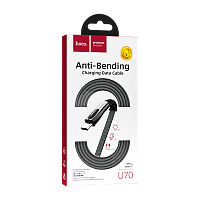 Кабель HOCO U70 USB (m)-Type-C (m) 1.2м 2.4A нейлон серый (1/20/200)