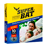 Спирали SuperBAT от комаров бездымные 10шт. черный (1/60)
