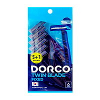 Бритва одноразовая DORCO "TWIN BLADE FIXED" 2 лезвия 5+1шт. (1/24) 